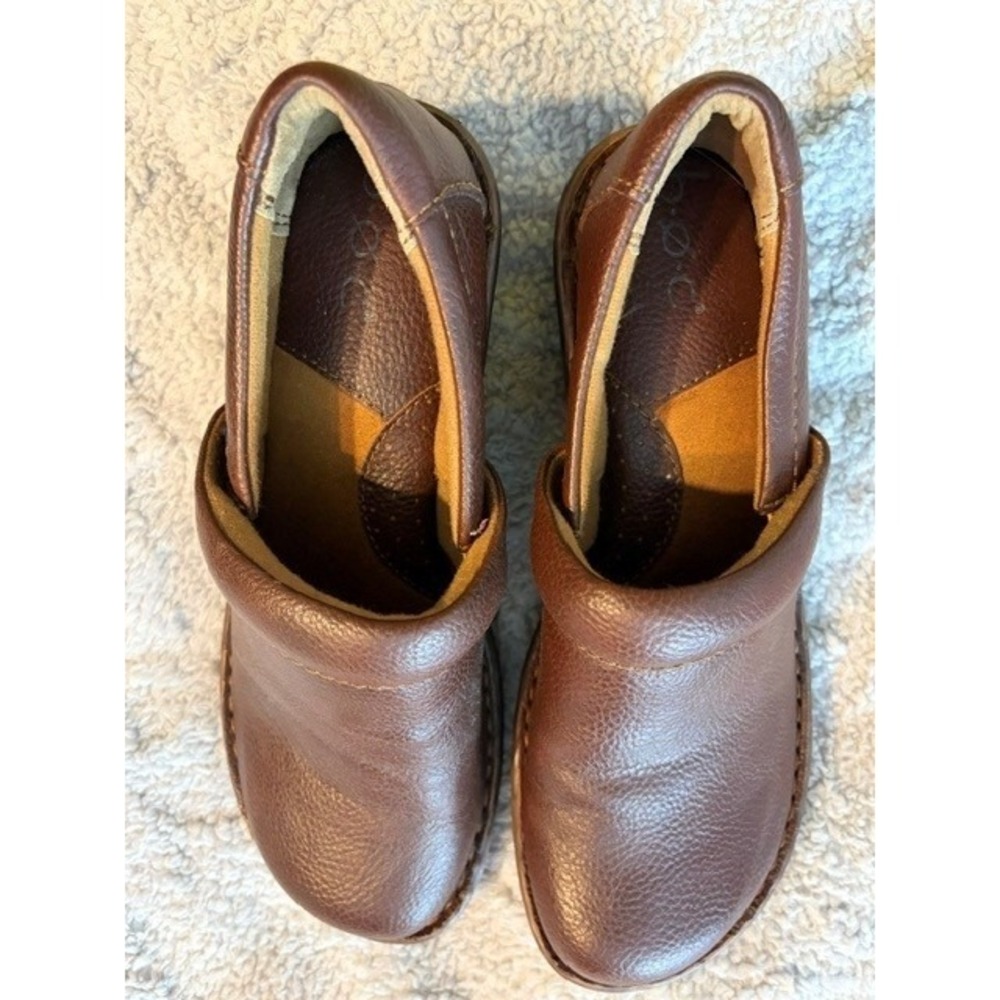 Women's Brown‎ B.O.C Textured Leather Clogs Size 7